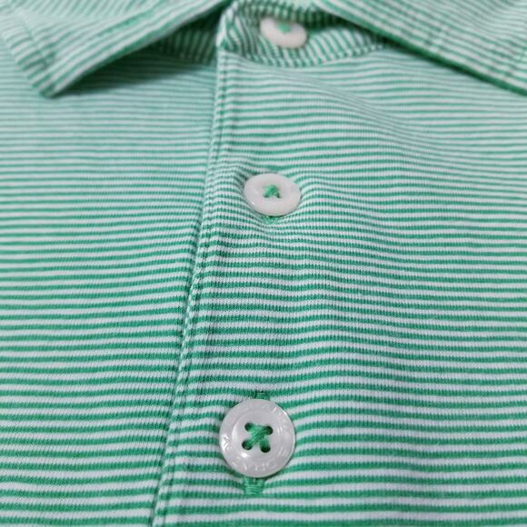 B.Draddy Green Striped Sport Collared Polo Shirts - Picture 7 of 12